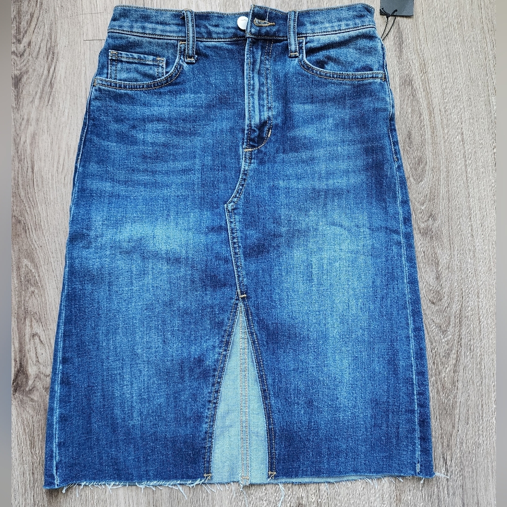 Joe's Denim Midi Skirt with Front Slit